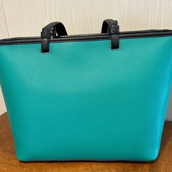 Karl Lagerfeld Turquoise and Black Tote - Picture 2 of 15